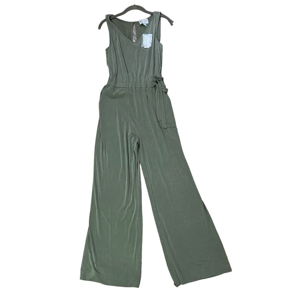 Anthropologie Saturday Sunday Peregrinate Belted Jumpsuit Moss Womens Xsmall